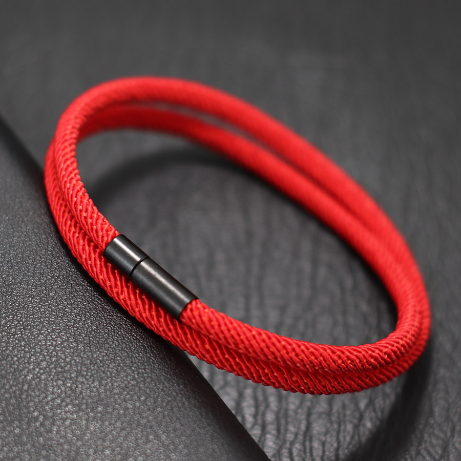 Milan Men'S Fashion - Lucky Red Men Bracelet Bilayer Milan