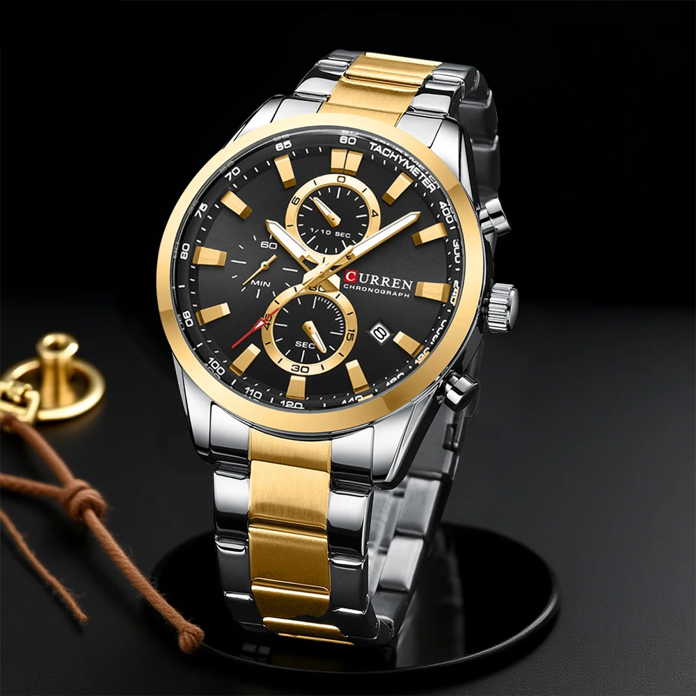 Fashion Mens Watches - CURREN Casual Quartz Chrono Sport Watches