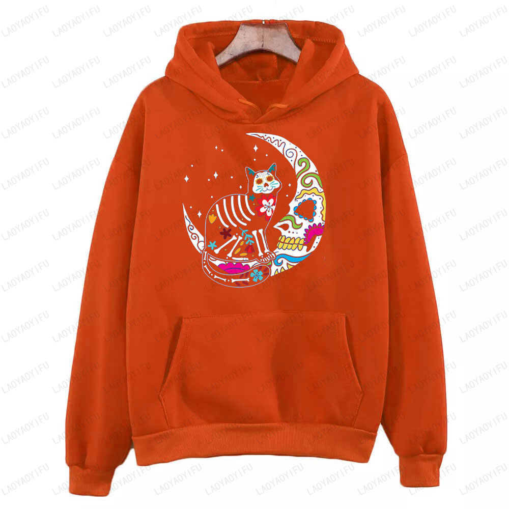 Skeleton Cat and Skull Moon Da - Men'S Fashion For 70 Year Old recension och pris