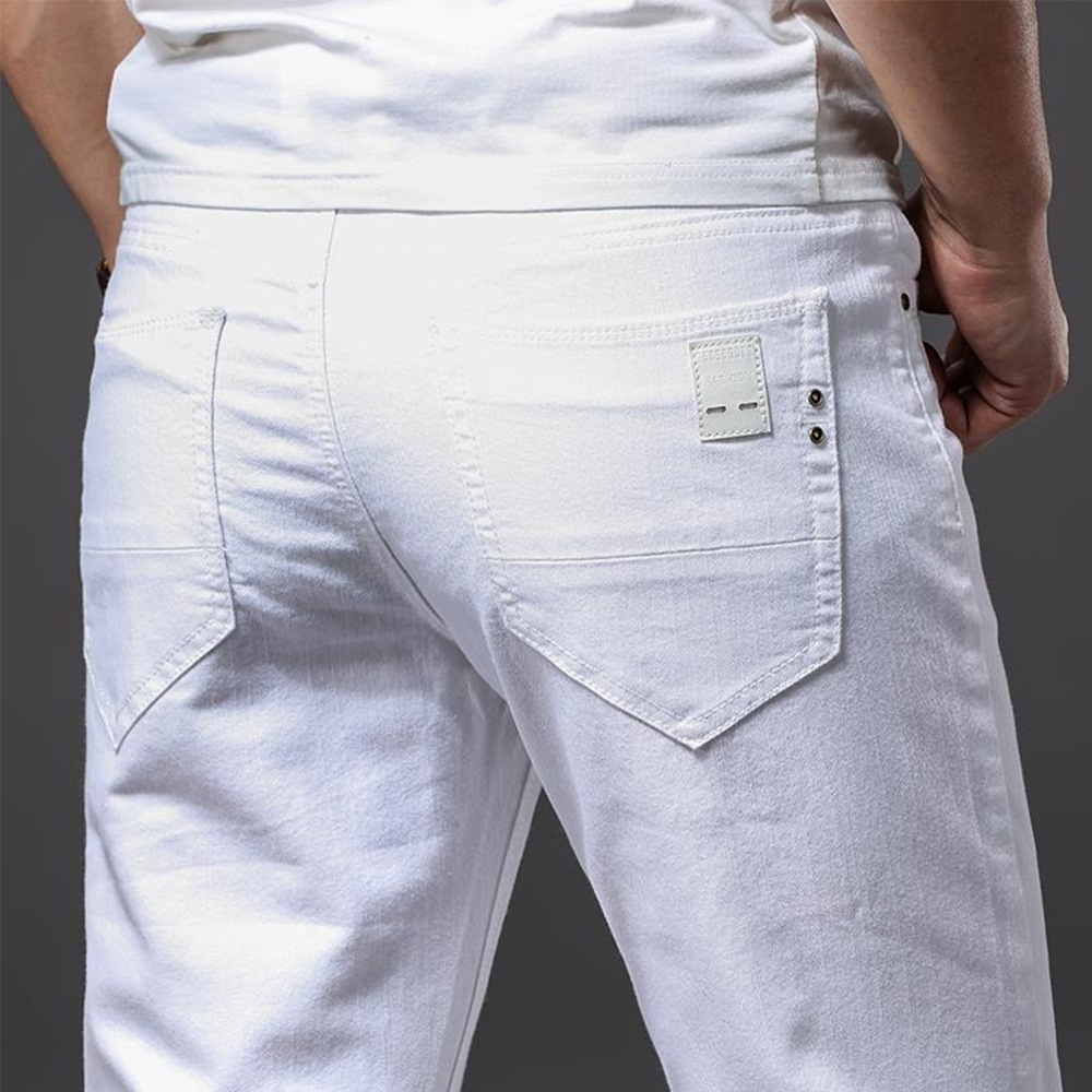 Men White Jeans Elasticity Str - Men'S Fashion For 70 Year Old recension och pris