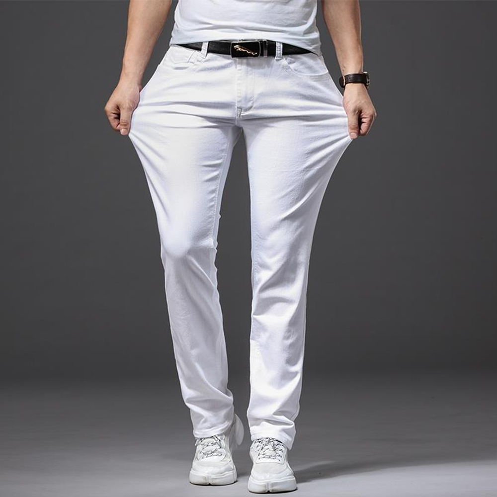 Men White Jeans Elasticity Str - Men'S Fashion For 70 Year Old recension och pris
