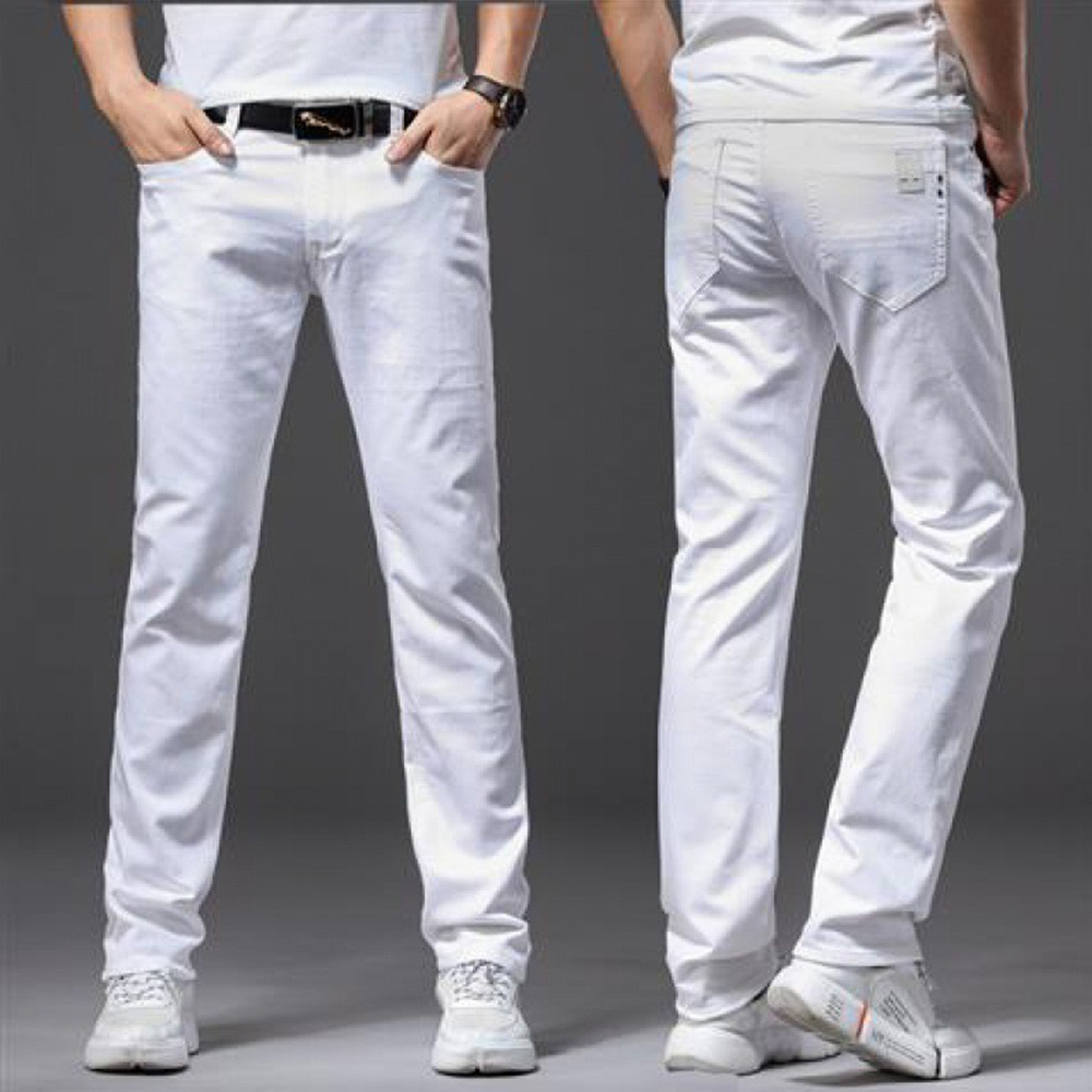 Men White Jeans Elasticity Str - Men'S Fashion For 70 Year Old recension och pris