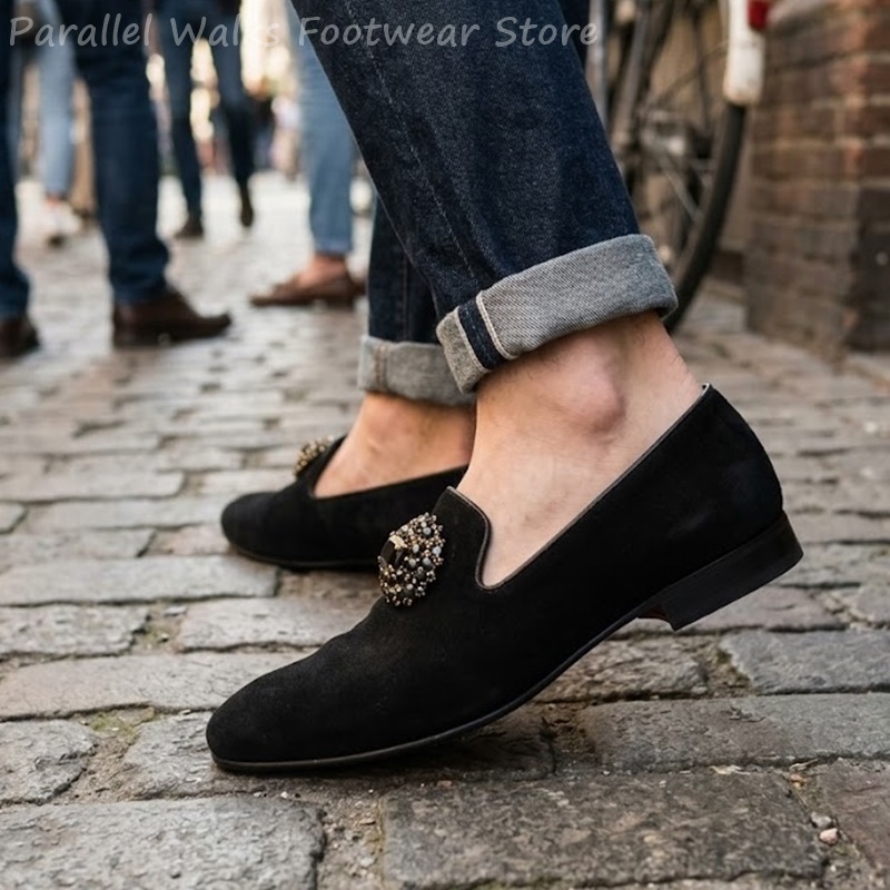 Men Suede Loafers Rhinestone C - Suede Loafers Men recension och pris