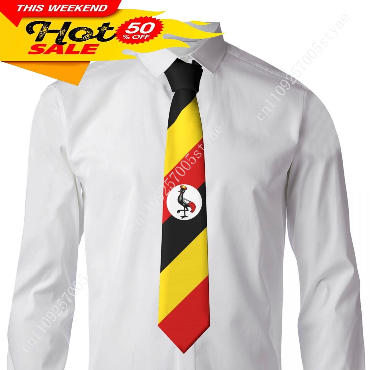 Uganda Flag Tie Emblem Necktie - Men Fashion Uganda recension och pris