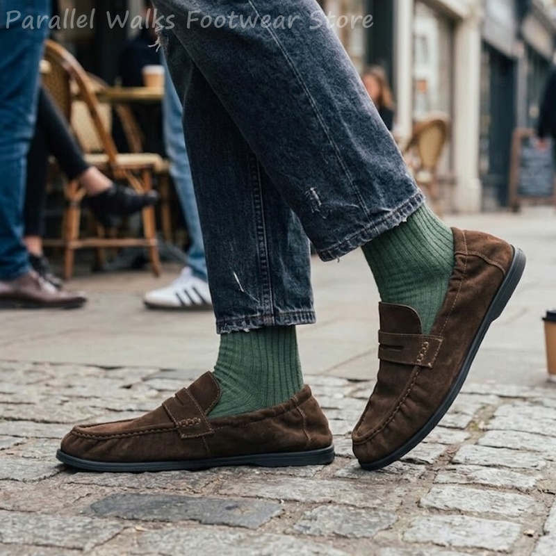 Men Soft Suede Loafers Elastic - Suede Loafers Men recension och pris