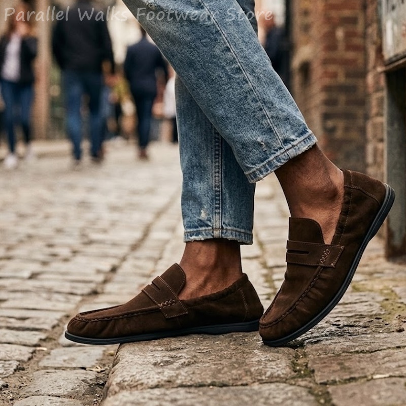Men Soft Suede Loafers Elastic - Suede Loafers Men recension och pris