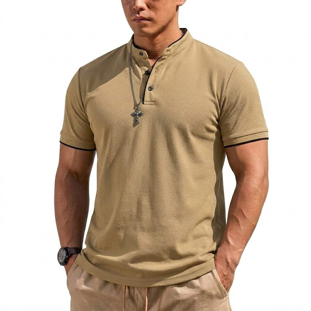 Summer Short Sleeve Henley Shi - Men'S Fashion 2025 recension och pris