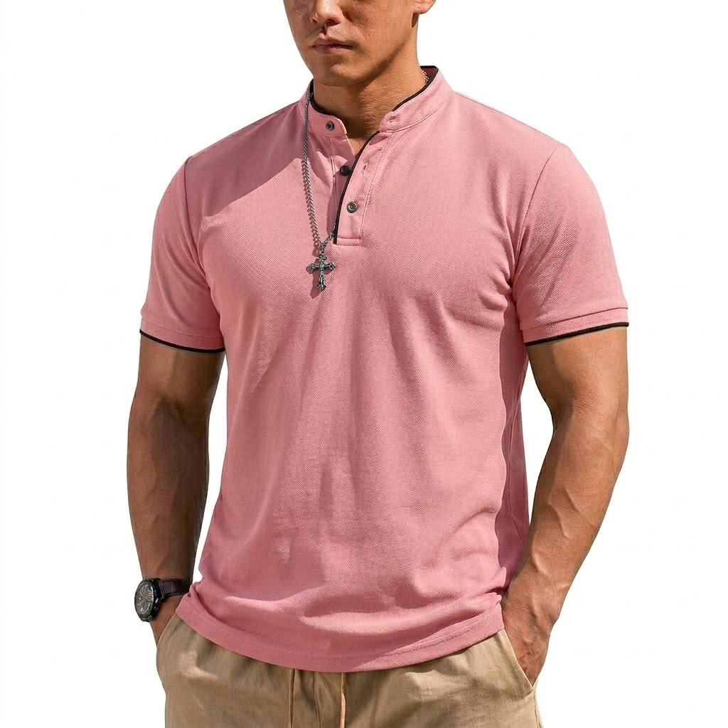 Summer Short Sleeve Henley Shi - Men'S Fashion 2025 recension och pris