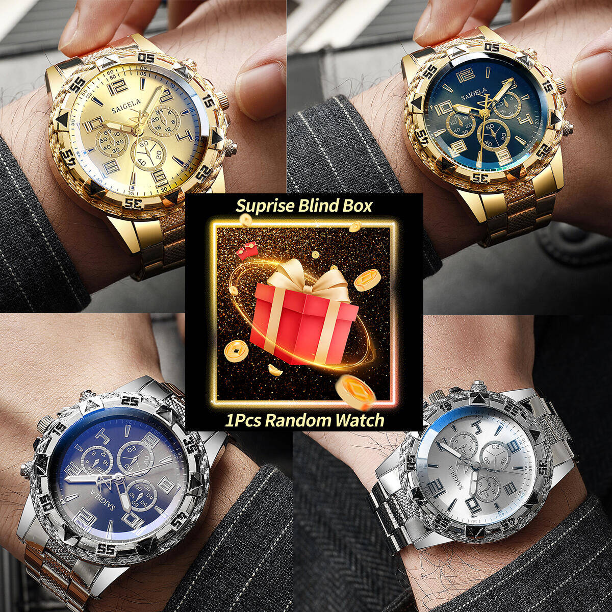1PC Surprise Mystery Watch Bli - Fashion Mens Watches recension och pris