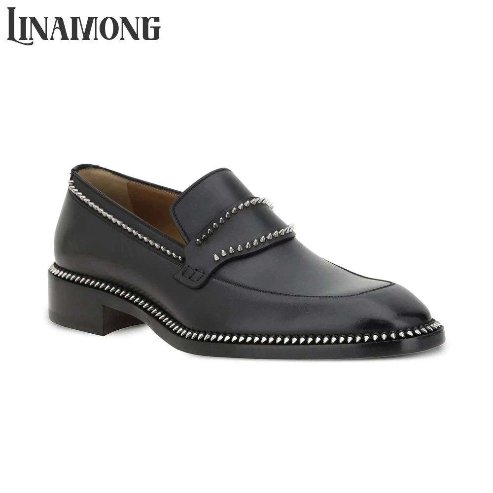 Black Spike Loafers Almond Toe - Suede Loafers Men recension och pris