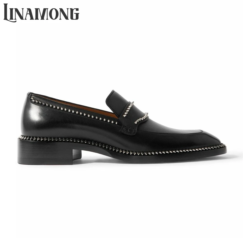 Black Spike Loafers Almond Toe - Suede Loafers Men recension och pris