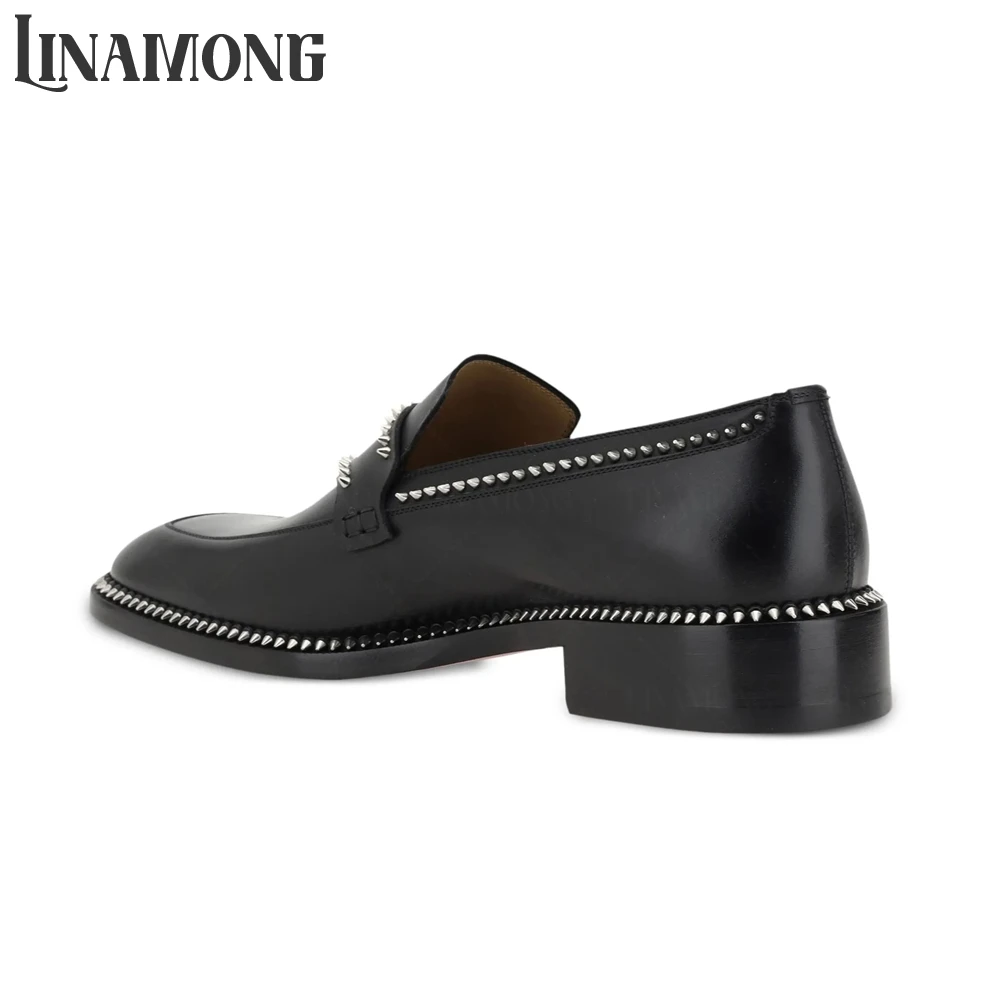 Black Spike Loafers Almond Toe - Suede Loafers Men recension och pris